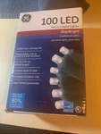 Ge 100 Led Christmas Lights Micro-style Cool White Green Wire 24.7 Ft. New Set. Fixed Price $17.24.