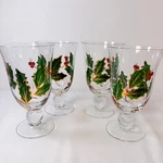 Set Of 4 Lenox Holiday Holly Leaves And Berries 16OZ Ice Tea Water Glasses. Fixed Price $22.00.