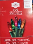 Holiday Time 100 Multi Color Mini Lights Green Wire Christmas Free Shipping. Fixed Price $12.99.