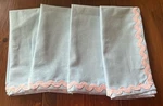 Mud Pie Set 4 Napkins Cloth Cotton Dinner Ric Rac Blue Pink New. Fixed Price $39.99.
