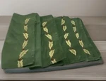 Vintage Christmas Napkins Set Green Embroidered Holly Berries 20X20 Holiday Deco. Fixed Price $22.85.