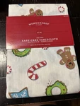 Wondershop Christmas Oblong Tablecloth 60X84 Candy Cane Gingerbread Man Wreath. Fixed Price $12.99.