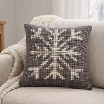 Nwt Mina Victory Loop Snowflake Pillow Cover 22X22 Gray Ivory Nourison. Fixed Price $25.00.