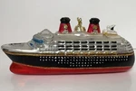 Pottery Barn Ocean Liner Cruise Ship Mercury Glass Xmas Ornament 5.25" Long Boat. Fixed Price $24.95.