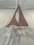 Stained Glass Sailboat Suncatcher Crystal Prism Banberry Designs. Fixed Price $16.20.