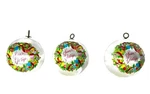 Spun Silk Seasons Greetings Wreath Christmas Tree Ball Ornament Vtg 2.25. Fixed Price $8.99.