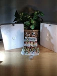 Avon Christmas/holiday Ceramic Tea Light House Visit From Santa & Reindeer. Fixed Price $13.75.