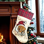 Vtg Christmas Pet Stocking Golden Labrador Puppy Dog Speckled Santas Best Nwot. Fixed Price $17.42.