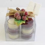Set Of 12 Macy's Inhabit Red/white Tea Light Candles Original Packaging. Fixed Price $10.19.
