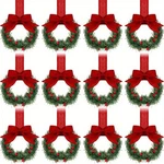 6/12PCS Christmas Bows Artificial Pine Wreaths Cabinet Door Holiday Decor. Fixed Price $15.63.