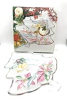 Savoir Vivre Holiday 13 Christmas Tree Shaped Serving Platter Plate Glass Tray. Fixed Price $19.43.