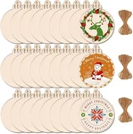Max Fun 60PCS 3.5" Diy Wooden Christmas Ornaments Unfinished Predrilled Wood.... Fixed Price $17.18.