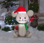 Gemmy 3.5 Christmas Mouse Santa Hat Airblown Inflatable Lighted Led Decoration. Fixed Price $37.99.