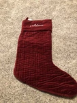 Pottery Barn Adam Velvet Quilted Xl Stocking Christmas Holiday Xmas Ruby 24. Fixed Price $15.00.