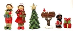 Gerson Resin Hand Painted 6 Piece Elf Holiday Figurine Set Table Top Xmas Decor. Fixed Price $26.88.