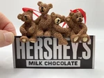 Kurt Adler Holiday Hershey's Bears On Chocolate Bar Ornament. Fixed Price $13.99.