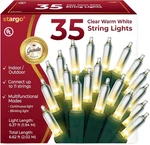 Clear Warm White Christmas Tree Lights - 35, Green. Fixed Price $17.99.