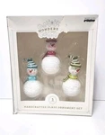 Set Of 3 Wondershop Handcrafted Glass Snowman Ornaments. Fixed Price $12.99.