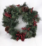 Holiday Xmas Wreaths 24" Green/red Pinecones Berries Bow Target Wondershop. Fixed Price $15.99.