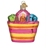 Old World Christmas Beach Bag Glass Ornament Free Box 32415 New. Fixed Price $17.98.