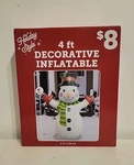 Holiday Style 4FT Tall Decorative Inflatable Snowman Indoor & Outdoor Use New. Fixed Price $12.00.