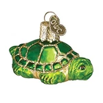 World Christmas Small Turtle Glass Blown 1.25 X 2.25 1.5, Green, Gold. Fixed Price $17.99.