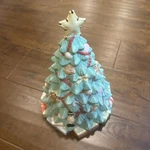Rare Precious Moments Ceramic Christmas Tree Cookie Jar Visions Sugar Plums 12". Fixed Price $73.00.