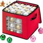 Christmas Ornament Storage Box 64 Capacity Organizer Dividers Window. Fixed Price $14.95.