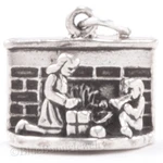 Christmas Fireplace Charm Pendant Gifts By The Boy Girl 925 Sterling Silver. Fixed Price $49.99.