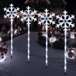 Solar Christmas Pathway Lights Outdoor Decorations, Powered Snowflake. Fixed Price $26.19.