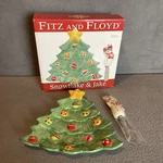 Fitz And Floyd Snowflake & Jake Christmas Holiday Snack Plate Spreader W/box. Fixed Price $15.90.