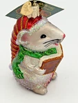 Old World Christmas Gray Silver Caroling Mouse Glass Ornament W/ Tag. Fixed Price $15.00.