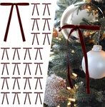 Simisi Ribbon 24 Pcs Burgundy Velvet Christmas Tree Bows Door Garland Decor. Fixed Price $18.27.
