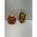 Old World Christmas Glass Ornament Owc Small Pumpkin + Owl Both Rare. Fixed Price $26.00.