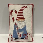 Christmas Gnome 12X18" Hooked Wool Pillow Mary Lake Thompson New By Peking. Fixed Price $50.00.