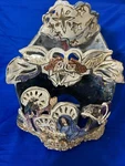 Blue Sky Clayworks Nativity 3 Tier Tealight Heather Goldminc First Christmas Vtg. Fixed Price $45.00.
