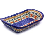 Polish Pottery Platter With Handles 10" Red Cornflower. Fixed Price $64.78.