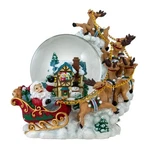 120MM Christmas Santa With Reindeer Musical Snow Globe - Francisco Box. Fixed Price $109.99.