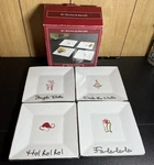 St. Nicholas Square Christmas "tis The Season" Set Of 4 Appetizer Plates 6". Fixed Price $15.00.