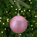 Northlight Holographic Glitter Pink Shatterproof Christmas Ball Ornament 4". Fixed Price $6.49.