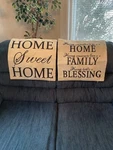 Home Sweet / Family Blessing Burlap Zip Farmhouse Pillow Covers Set Of Two. Fixed Price $7.49.