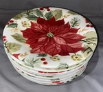 Gibson Everyday Poinsettia 8 Salad/bread/dessert Plates - Christmas 7.75. Fixed Price $34.99.