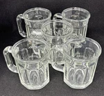 Luminarc Working Collection Clear Mugs 10-PANEL 4IN France Set Of 5. Fixed Price $50.00.