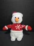 2010 Rinco Stuffed Snowman Christmas Sweater, Hat, Gloves Plush Toy 9". Fixed Price $18.00.