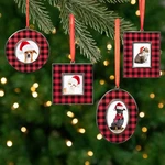 Northlight Buffalo Plaid Photo Frame Christmas Ornaments - 3.5" Set 4. Fixed Price $13.49.
