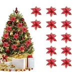 12PCS Glitter Artificial Poinsettia Flower Christmas Tree Ornaments Home Decor. Fixed Price $8.18.