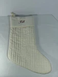 Pottery Barn Channel Quilted Christmas Stocking *jill* White, 20 Long. Fixed Price $17.97.