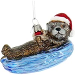 Kurt Adler Noble Gems Glass Ornament For Christmas Tree, Sea Otter. Fixed Price $16.60.