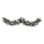 Nearly Natural 6FT Flocked Mixed Pine Christmas Garland W/50 Led Lights Green. Fixed Price $65.99.