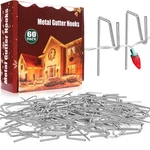 60 Metal Gutter Hooks - Weatherproof Christmas Light Clips For Outdoor Holida.... Fixed Price $13.11.